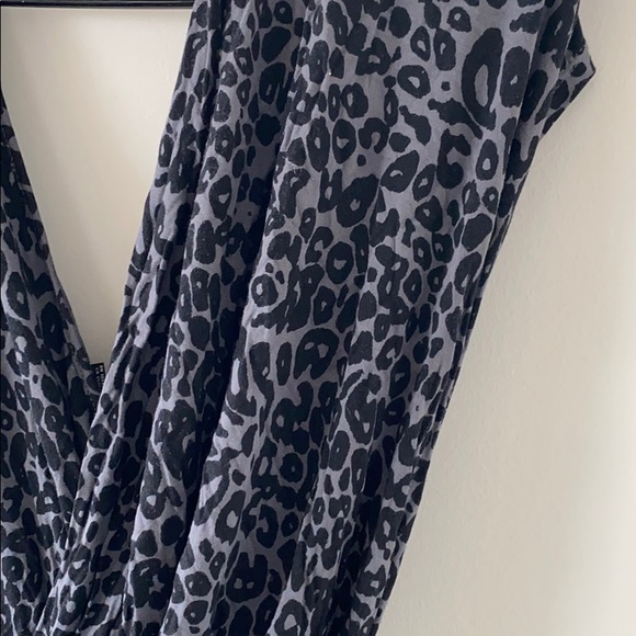 Black Cheetah Print Wrap Dress - Picture 2 of 3
